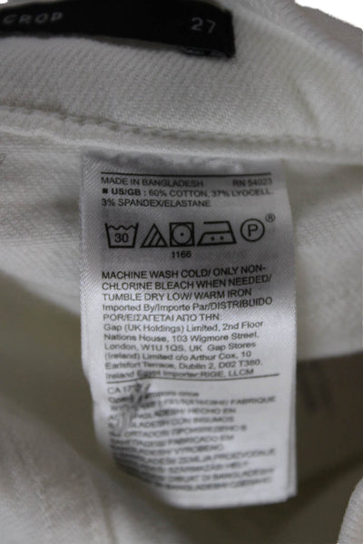 Banana Republic Womens Cropped High Rise White Cotton Jeans Size 27