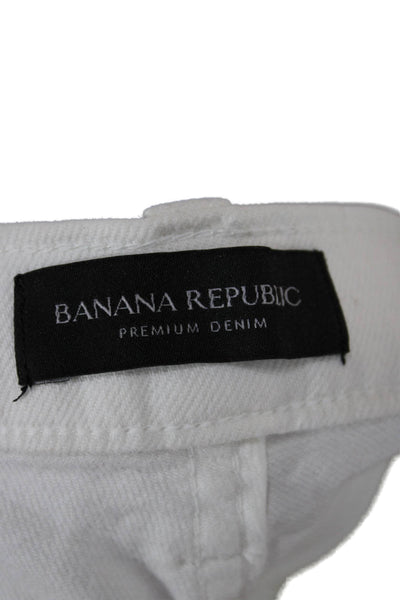 Banana Republic Womens Cropped High Rise White Cotton Jeans Size 27