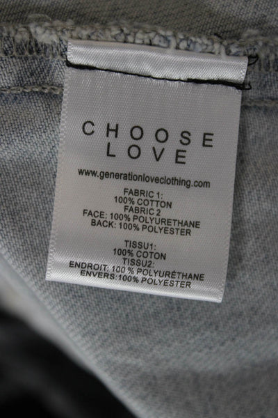 Generation Love Women Basic Jacket Blue Cotton Button Long Sleeve Size XS