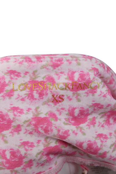 Love Shack Fancy Womens Ankle Floral Leggings Pink Size XS