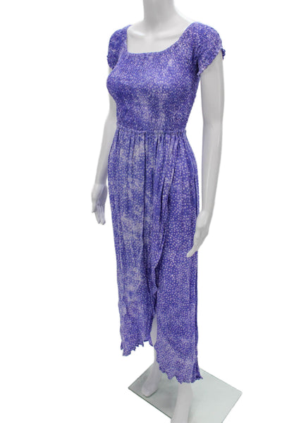 Tiare Hawaii Women Maxi Dress Purple Polka Dot Square Neck Size One Size