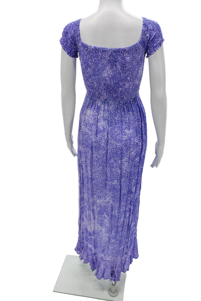 Tiare Hawaii Women Maxi Dress Purple Polka Dot Square Neck Size One Size