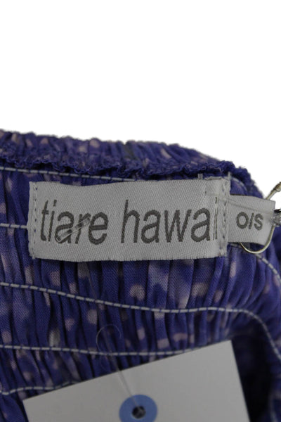 Tiare Hawaii Women Maxi Dress Purple Polka Dot Square Neck Size One Size