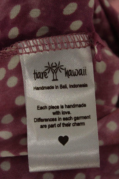 Tiare Hawaii Women Romper Purple Polka Dot Square Neck Size One Size