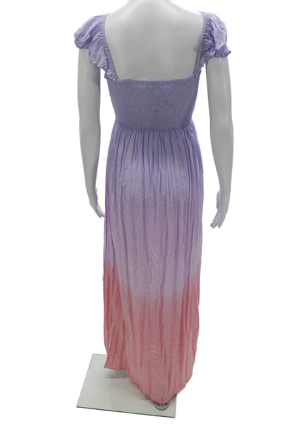 Tiare Hawaii Womens Maxi Dress Purple TieDye Rayon Sleeveless Size One