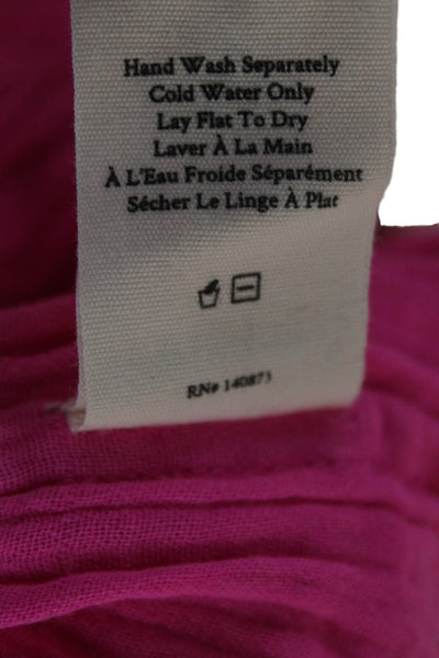 Love Shack Fancy Womens Pink Cotton Scoop Neck Short Sleeve Set Size M