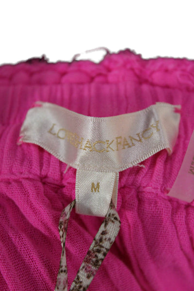 Love Shack Fancy Womens Pink Cotton Scoop Neck Short Sleeve Set Size M