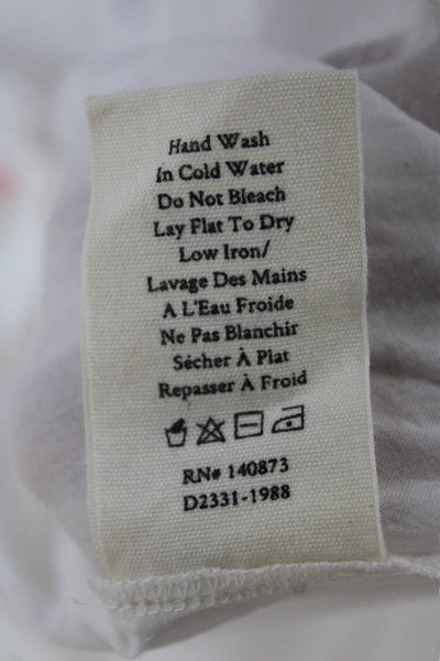 Love Shack Fancy Women Maxi Dress White Floral Cotton Square Neck Size S