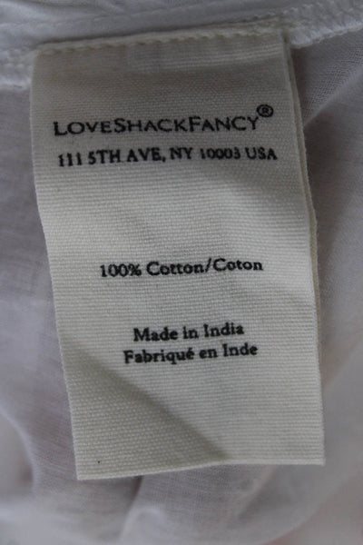 Love Shack Fancy Women Maxi Dress White Floral Cotton Square Neck Size S