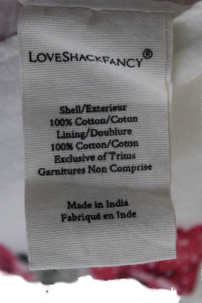 Love Shack Fancy Women Floral Halter Mini Cotton Dress White Sleeveless Size M