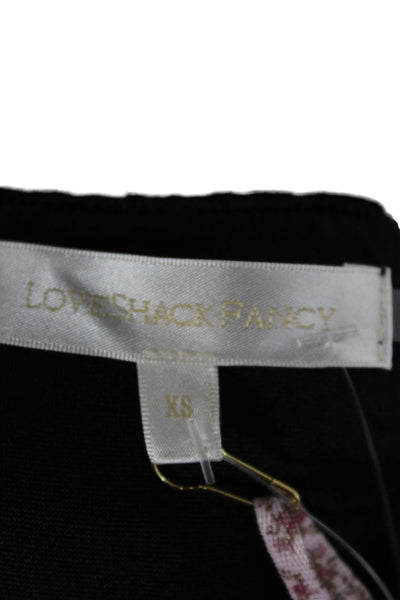 Love Shack Fancy Womens Slip Dress Black Sweetheart Sleeveless Long Size XS