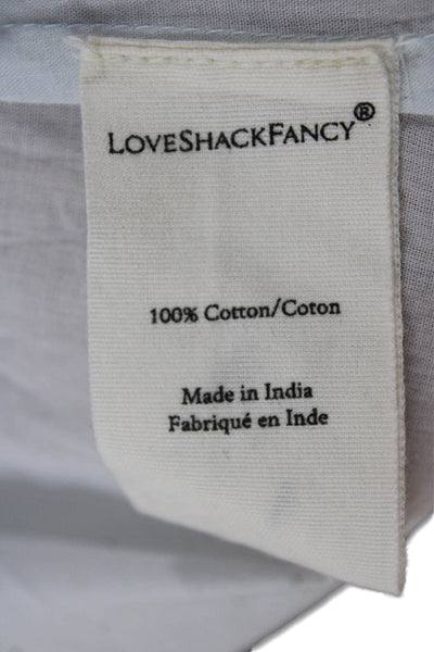 Love Shack Fancy Womens A-Line Floral Midi Dress Blue Cotton Square Neck Size 0
