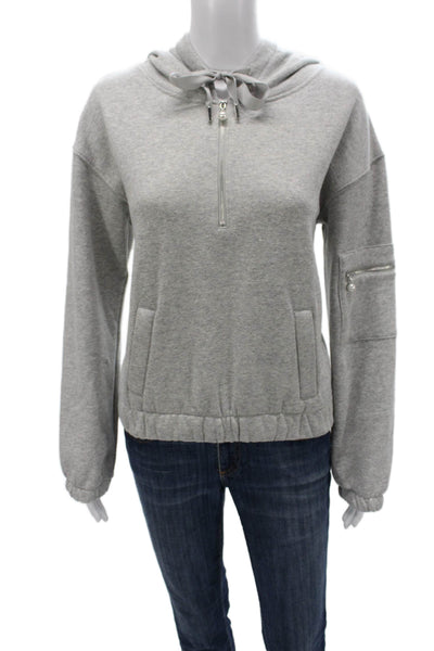 Generation Love Womens Pullover Hoodie Gray Cotton Zip Hooded Solid Fall Size M