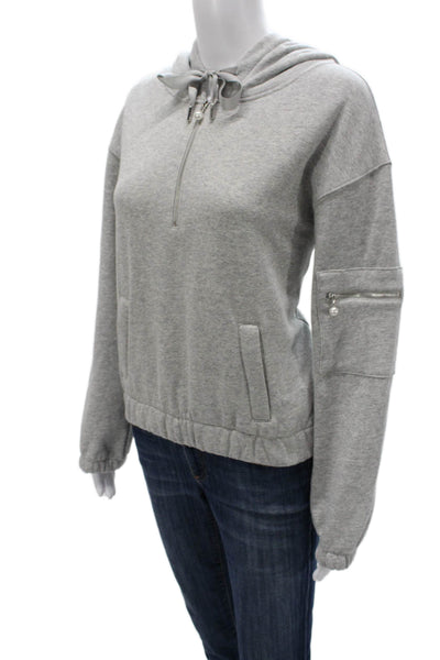 Generation Love Womens Pullover Hoodie Gray Cotton Zip Hooded Solid Fall Size M
