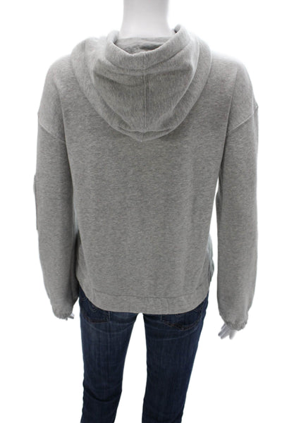 Generation Love Womens Pullover Hoodie Gray Cotton Zip Hooded Solid Fall Size M