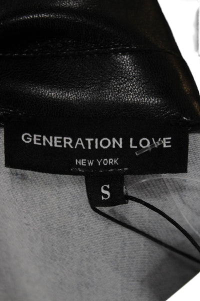 Generation Love Womens Basic Jacket Blue Cotton Button Long Sleeve Size S