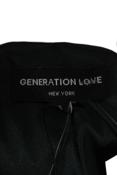 Generation Love Women Motorcycle Jacket Green PU Long Sleeve Zip Size S
