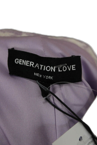 Generation Love Womens Basic Jacket Purple Check Button Long Sleeve Size XS