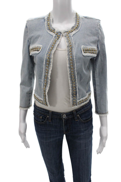 Generation Love Women Basic Jacket Blue 3/4 Sleeve Size XS