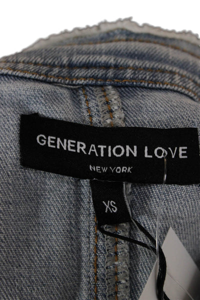 Generation Love Women Basic Jacket Blue 3/4 Sleeve Size XS