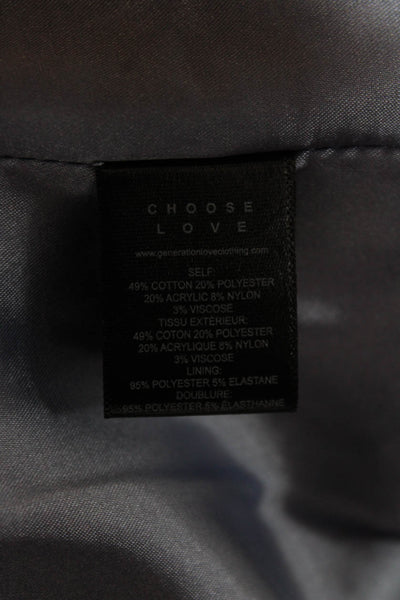 Generation Love Women Double-breasted Blue Check Blazer Size S