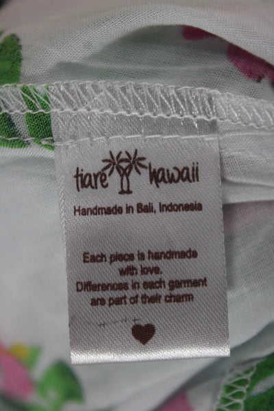 Tiare Hawaii Women Maxi Dress White Rayon Square Neck Sleeve Size One Size