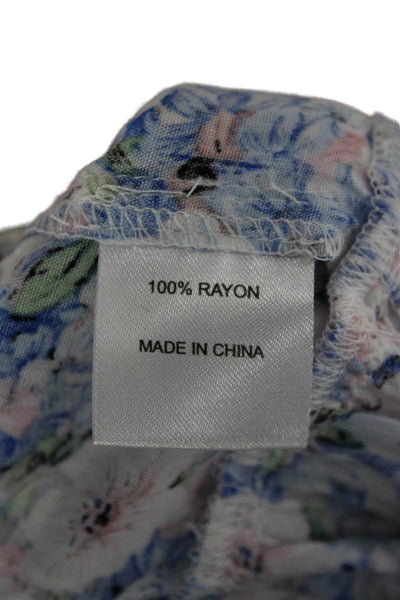 Rays for Days Womens Mini Floral Halter Dress Blue Rayon Size XS