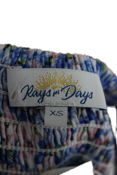 Rays for Days Womens Mini Floral Halter Dress Blue Rayon Size XS