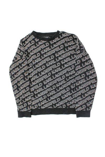 Karl Lagerfeld Kids Childrens Girls Printed Sweatshirt Black White Cotton Size 8