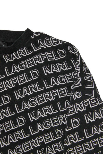 Karl Lagerfeld Kids Childrens Girls Printed Sweatshirt Black White Cotton Size 8