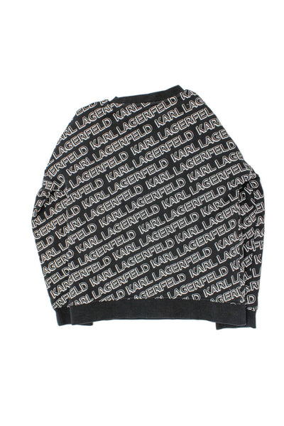 Karl Lagerfeld Kids Childrens Girls Printed Sweatshirt Black White Cotton Size 8