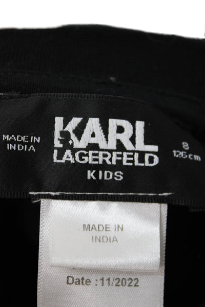 Karl Lagerfeld Kids Childrens Girls Printed Sweatshirt Black White Cotton Size 8