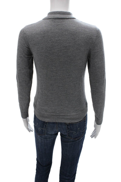 Seventy Women Gray Wool Collared Pullover Long Sleeve Size S