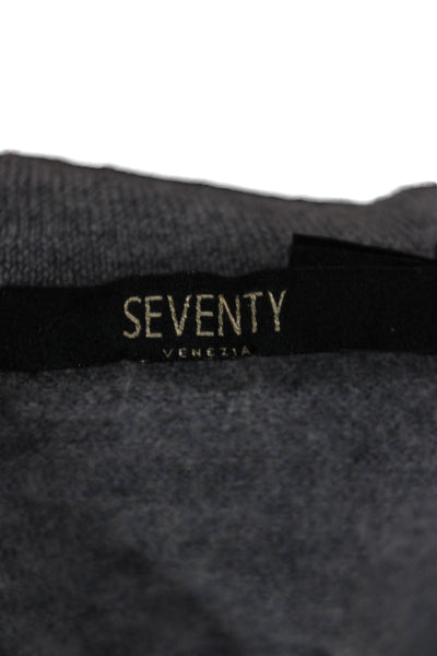 Seventy Women Gray Wool Collared Pullover Long Sleeve Size S