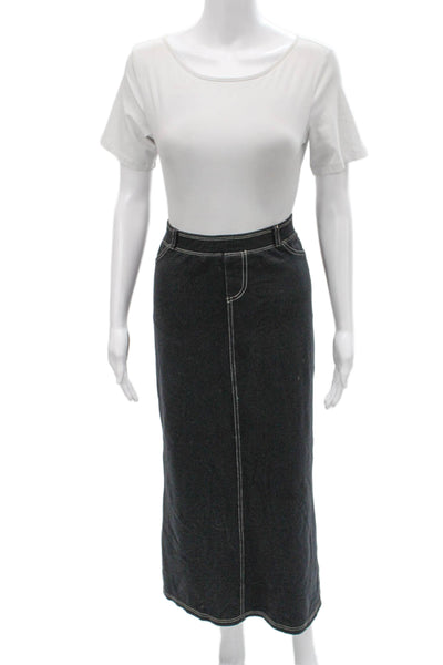 Hard Tail Womens Maxi Skirt Gray 90% Cotton Long Size L