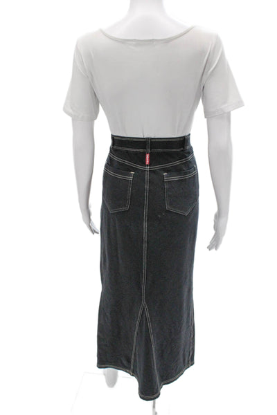 Hard Tail Womens Maxi Skirt Gray 90% Cotton Long Size L
