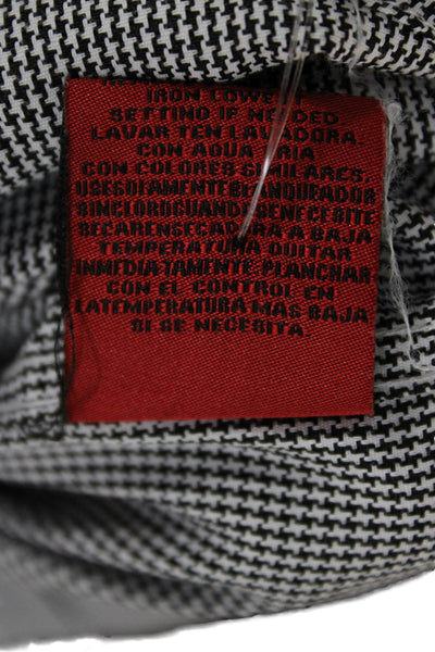 Elie Balleh Mens Gray Check Cotton Button-Up Dress Shirt Long Sleeve Size 15