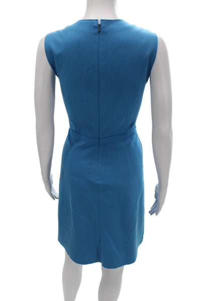 Elie Tahari Women Sheath Dress Blue V-Neck Sleeveless Knee Length Size 4