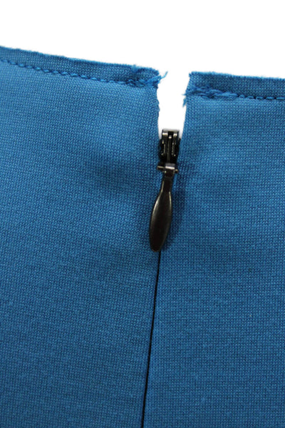 Elie Tahari Women Sheath Dress Blue V-Neck Sleeveless Knee Length Size 4