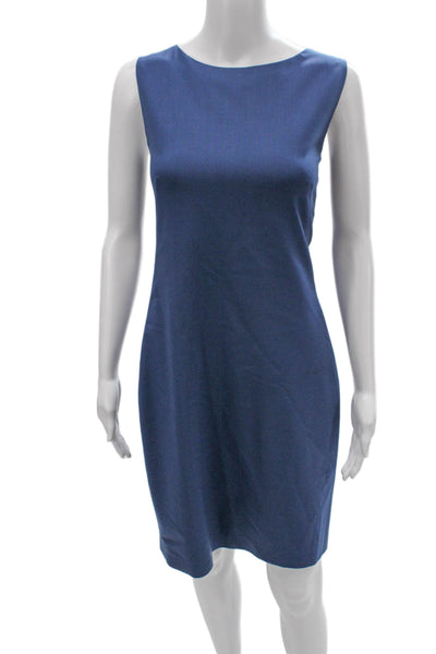 Theory Womens Blue Sheath Dress Sleeveless Boat Neck Knee Length Size 6