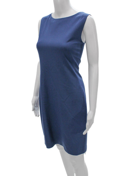 Theory Womens Blue Sheath Dress Sleeveless Boat Neck Knee Length Size 6