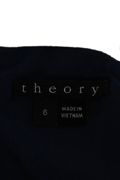 Theory Womens Blue Sheath Dress Sleeveless Boat Neck Knee Length Size 6