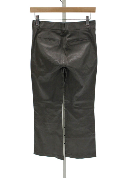 Ines & Marechal Womens Dress Pants Brown Lamb Leather Zip Size 36