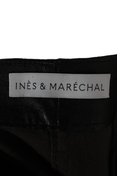 Ines & Marechal Womens Dress Pants Brown Lamb Leather Zip Size 36