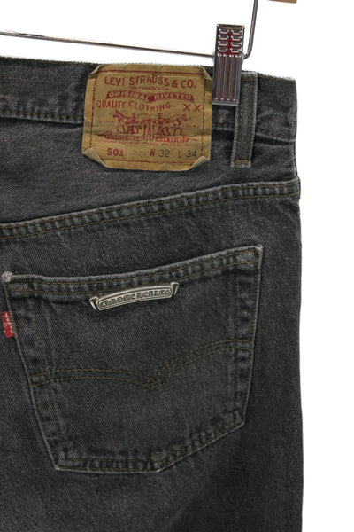 Chrome Hearts Mens Gray Straight Jeans Cotton Size 27