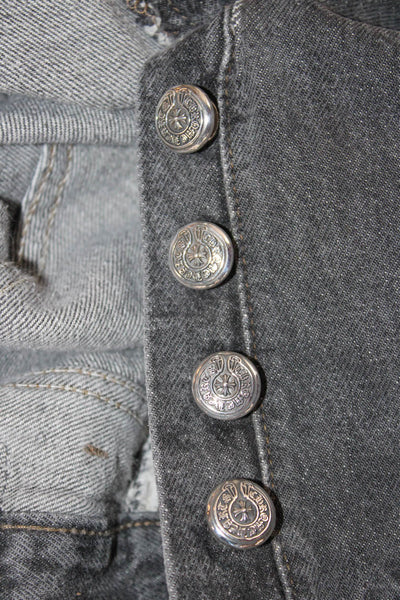 Chrome Hearts Mens Gray Straight Jeans Cotton Size 27