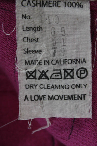 A Love Movement Womens Pink Striped Cashmere Cardigan Collared Size M