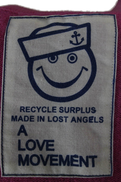 A Love Movement Womens Pink Striped Cashmere Cardigan Collared Size M