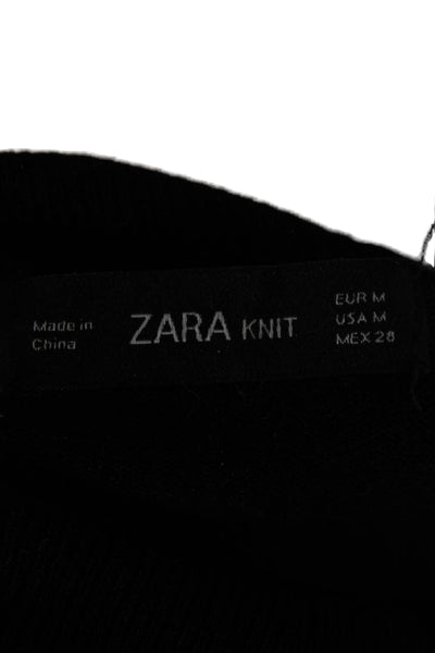 Zara Knit Women Turtleneck Pullover Sweater Blue Long Sleeve Size M