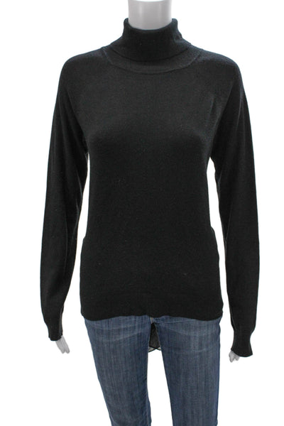 Karen Millen Women Turtleneck Tunic Sweater Black Modal Long Sleeve Size 3